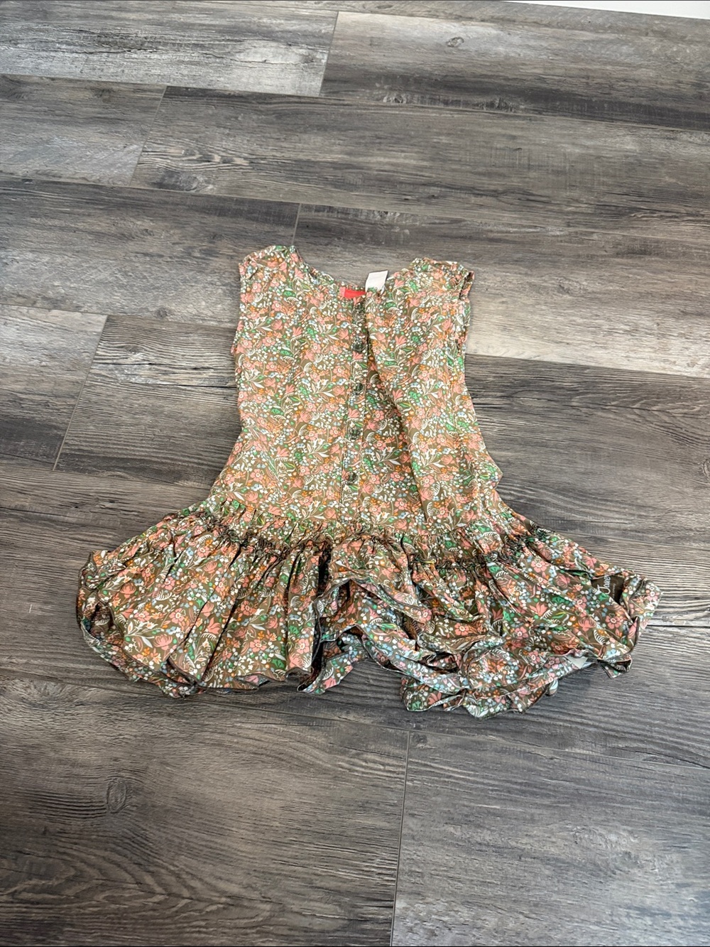 Matilda Jane Floral Ruffle Skirted Shorts in Rust and Green - Kids